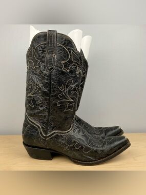 JB Dillon Women’s Size 12.0 B Goat Leather Black Western Cowboy Boots